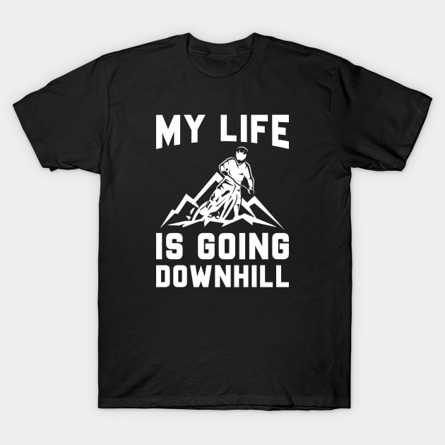 Downhill Mountain Biking T-Shirt by LuckyFoxDesigns